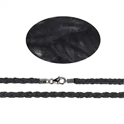 1205700410 Baumwoll-Collier, schwarz, 3,0mm x 45cm, geflochten, Verschluss Silber 925 | Marco Schreier