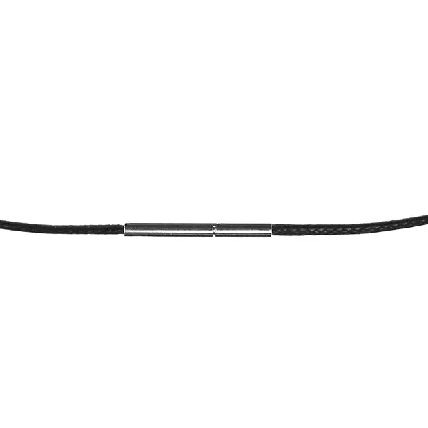 Collar de algodón, negro, 1,0 mm x 45 cm, Cierre de acero inoxidable | Marco Schreier