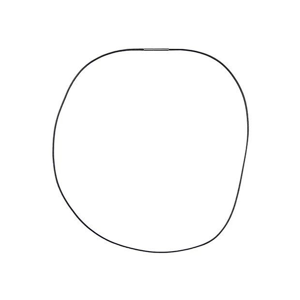 Collier en coton, noir, 1,0mm x 45cm, Fermoirs en acier inoxydable | Marco Schreier