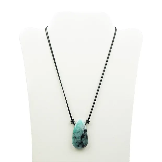 Collier en coton, noir, 45cm, acier inoxydable | Marco Schreier