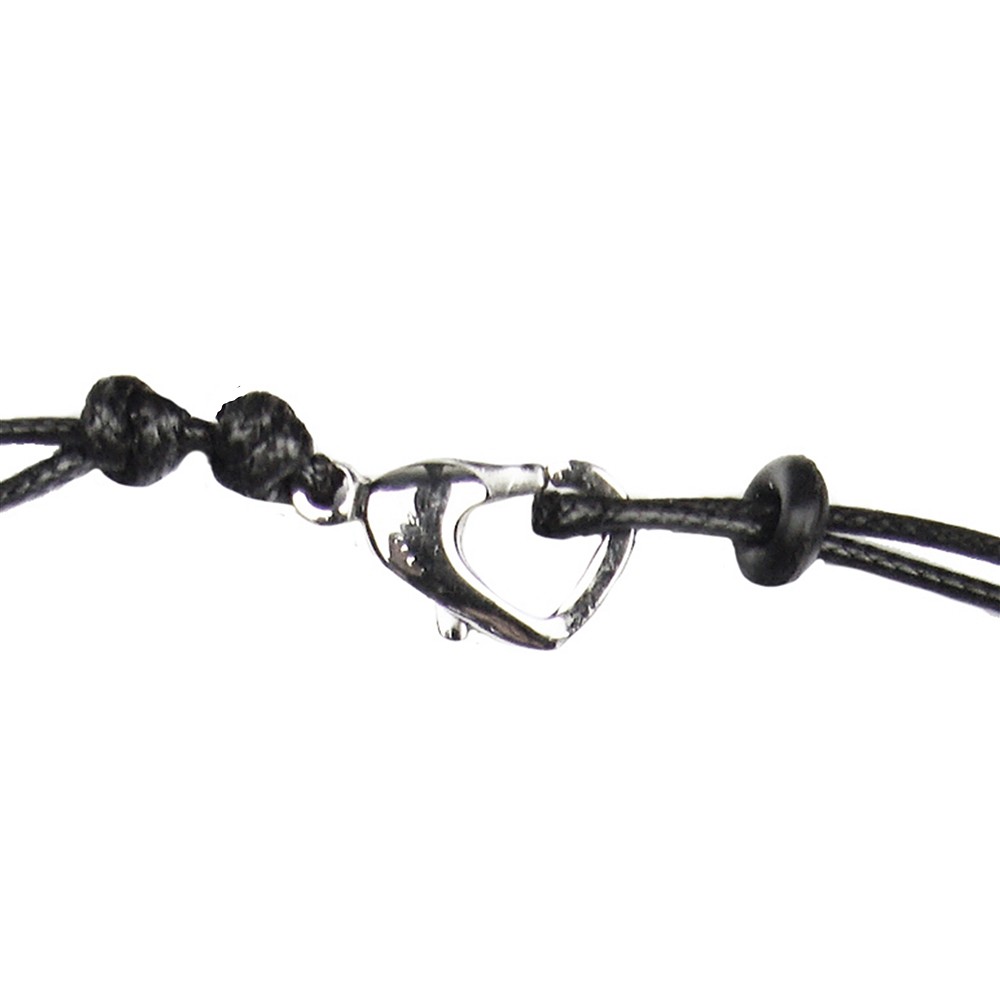 Baumwoll-Collier, schwarz, 2x 1,0mm x 45cm, Verschluss Edelstahl-Herz | Marco Schreier