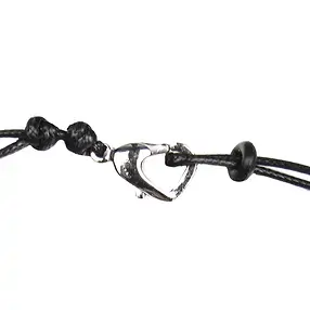 Collar de algodón, negro, 45 cm, acero inoxidable, doble fila | Marco Schreier