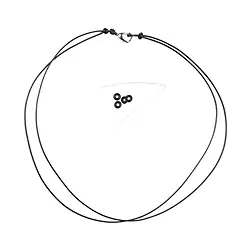 1205700413 Baumwoll-Collier, schwarz, 2x 1,0mm x 45cm, Verschluss Edelstahl-Herz | Marco Schreier