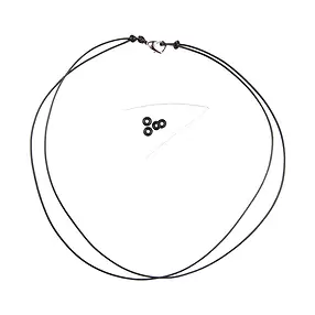 Collar de algodón, negro, 45 cm, acero inoxidable, doble fila | Marco Schreier