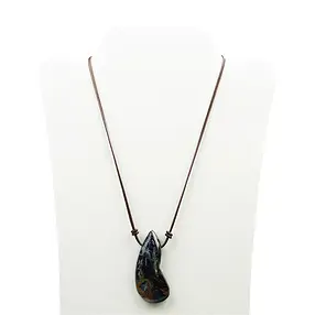 Collar de algodón, marrón, 45 cm, acero inoxidable | Marco Schreier