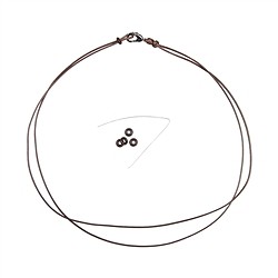 1205700414 Baumwoll-Collier, braun, 2x 1,0mm x 45cm, Verschluss Edelstahl-Herz | Marco Schreier