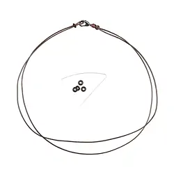 1205700414 Colliers en coton, brun, 2x 1,0mm x 45cm, Fermoir coeur en acier inoxydable | Marco Schreier