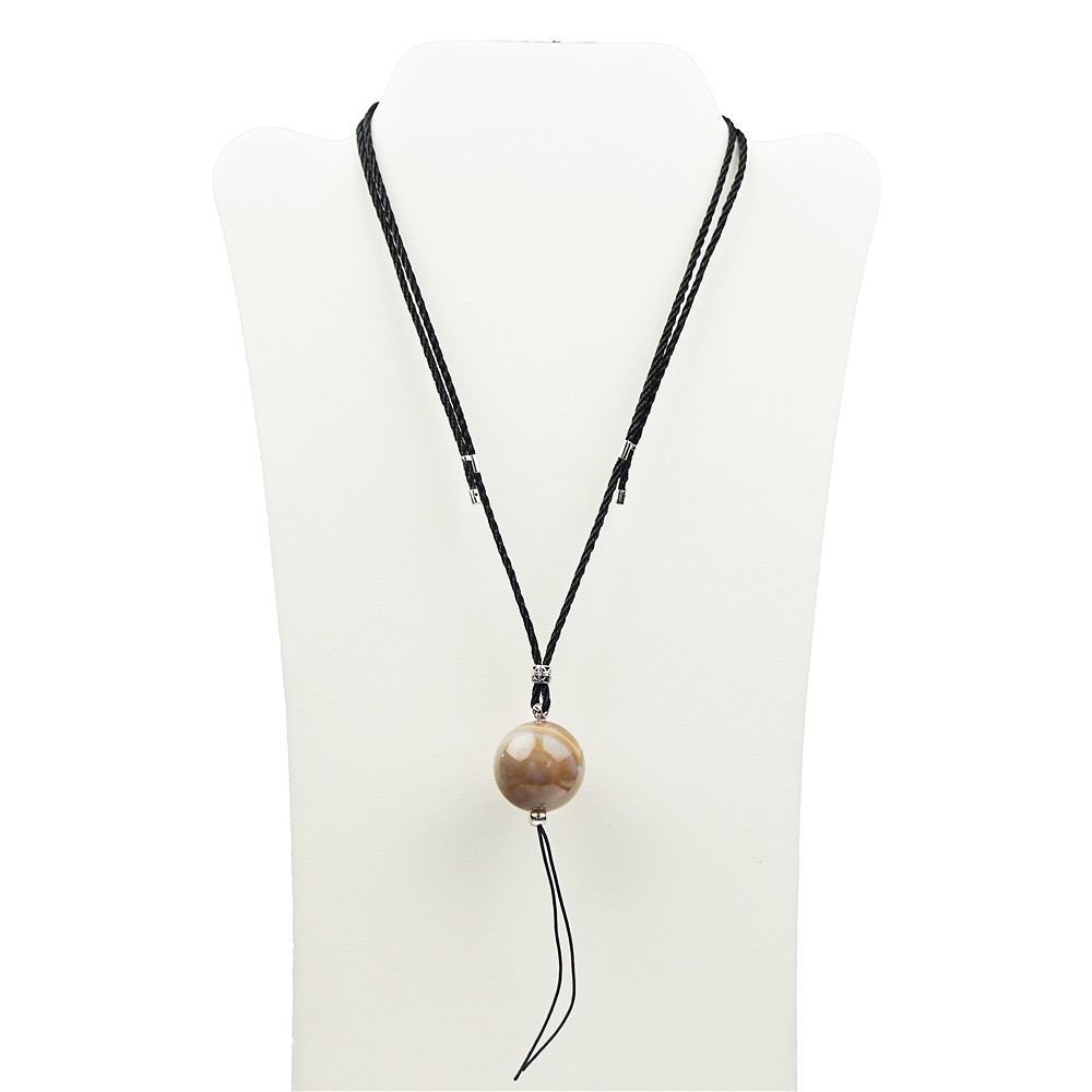 Nylon necklace with sliding mechanism, black, 03mm/41 - 82cm | Marco Schreier