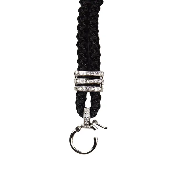 Collana in nylon, nera, 4,0 mm x 41-82 cm, fermaglio in metallo | Marco Schreier