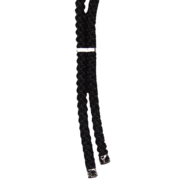 Collana in nylon, nera, 4,0 mm x 41-82 cm, fermaglio in metallo | Marco Schreier