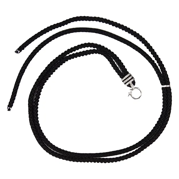 Collier en nylon, noir, 4,0mm x 41-82cm, Fermoirs en métal | Marco Schreier