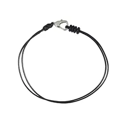 1205700418 Baumwoll-Armband, schwarz, 2x 1,0mm x 19cm, Verschluss Edelstahl-Herz | Marco Schreier