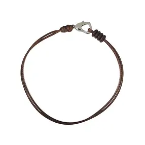 Pulsera de algodón, marrón, 19 cm, acero inoxidable | Marco Schreier
