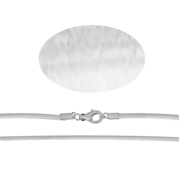 Anello in gomma con fermaglio in argento, trasparente, 4,0 mm x 42 cm | Marco Schreier