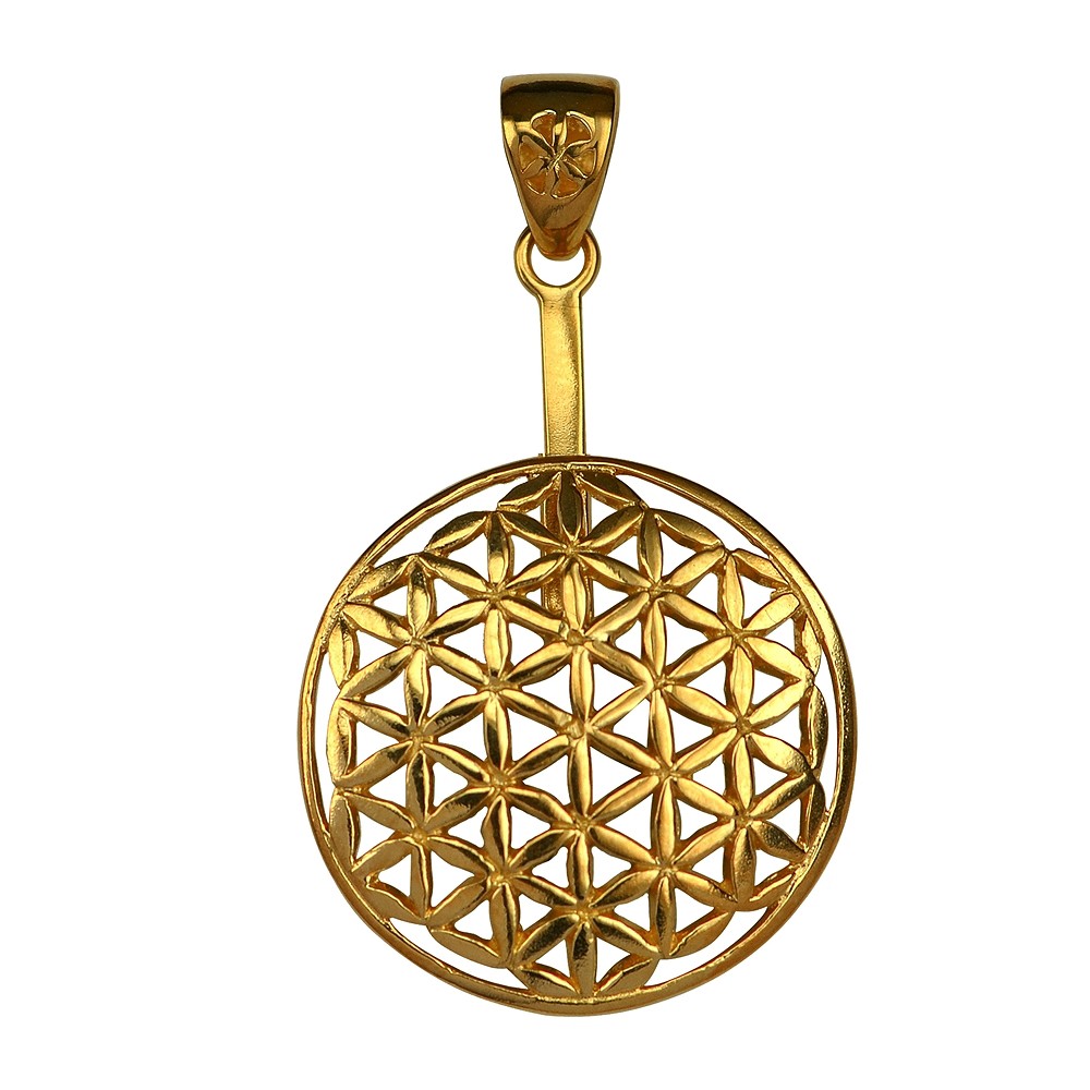 Donuthalter Blume des Lebens Silber vergoldet, für 40mm-Donut | Marco Schreier