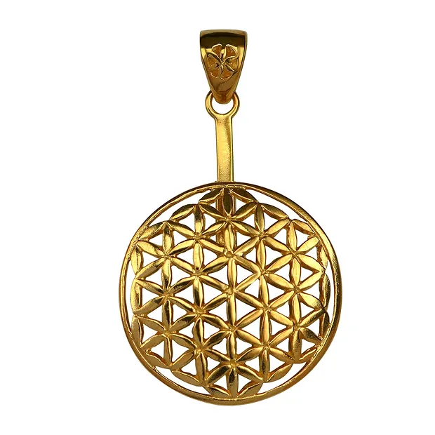 Gold-plated silver Flower of Life donut holder, for 40mm donut | Marco Schreier