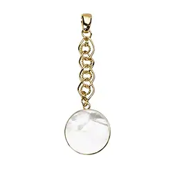 1209505602 Pendentif nacre, rond (20 mm), 6,4cm, doré | Marco Schreier