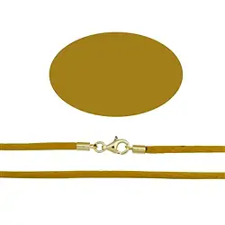 1209712076 Stoffband, gold, Silberverschluss vergoldet, 2,5mm/55cm | Marco Schreier