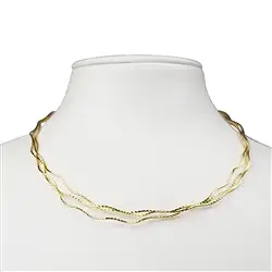 1209812040 Omega Chokers hoop, gold-plated silver, 2mmx 40cm, multi-row | Marco Schreier