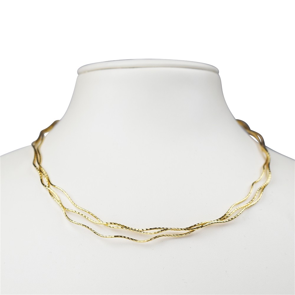 Colliers ras de cou Omega, argent doré, 2mmx 40cm, multi-rangs | Marco Schreier