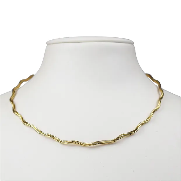 Colliers ras de cou Omega, argent doré, 3,5mm x 40xm, 7 rangs | Marco Schreier