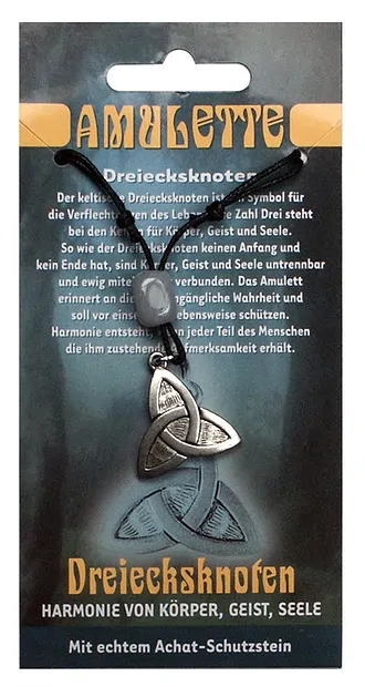 Pewter amulet triangular knot | minerals trade - gems, healing stones & jewelry
