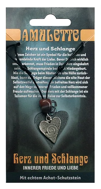Pewter amulet snake heart | Schreier - wholesaler gems, healing stones & jewelry
