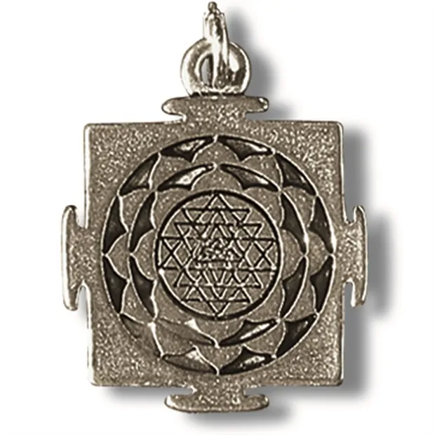 Amuleto de peltre Shri Yantra | piedras preciosas, piedras curativas y joyería