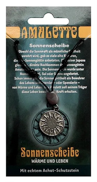 Pewter amulet sun disk | wholesaler - gems, precious & healing stones, jewelry
