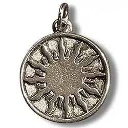 1210003019 Pewter amulet sun disk | wholesaler - gems, precious & healing stones, jewelry
