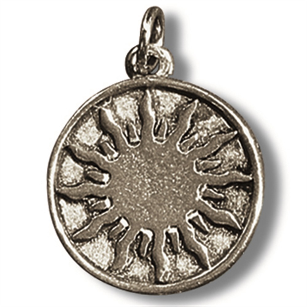 Pewter amulet sun disk | wholesaler - gems, precious & healing stones, jewelry
