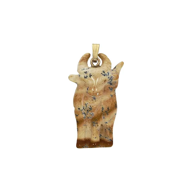 Colgante de jaspe (jaspe paisaje), búfalo, 3,6 cm | Marco Schreier