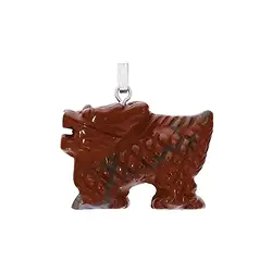 1210005005 Jasper (red) dragon pendant, 2.8 cm | wholesaler gems, healing stones & jewelry