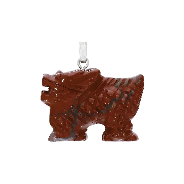Jasper (red) dragon pendant, 2.8 cm | wholesaler gems, healing stones & jewelry