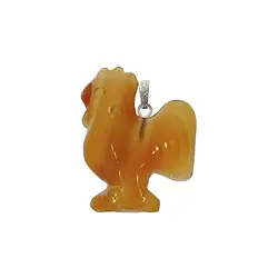 1210005010 Rooster carnelian pendant (heated), 3.0cm | wholesaler gems & healing stones