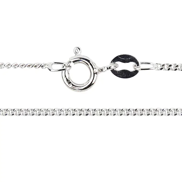 Ankerkette, Silber rhodiniert, 1,0mm x 45cm | Edelsteine, Heilsteine & Schmuck