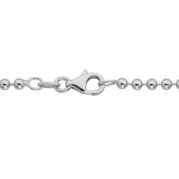 Kugelkette, Silber rhodiniert, 2,5mm x 90cm | Edelsteine, Heilsteine & Schmuck