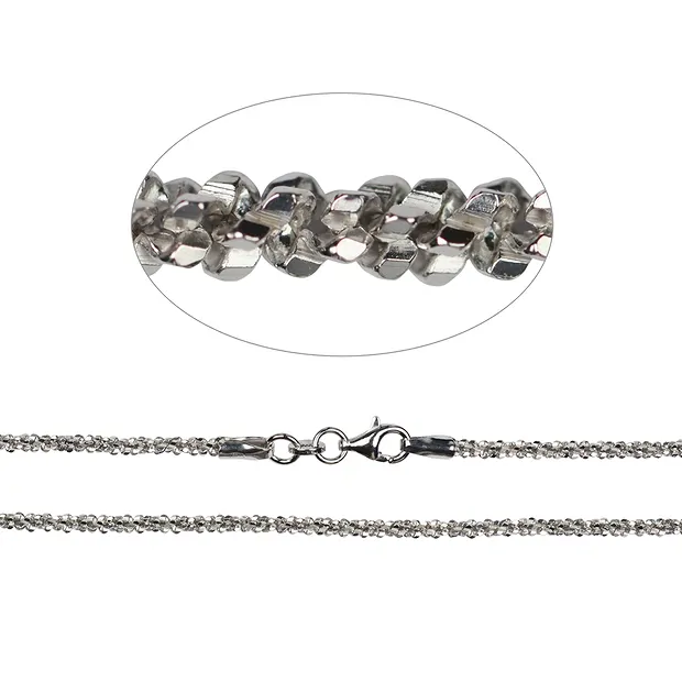 Funkelkette, Silber rhodiniert, 2,3 x 90cm | GH Edelsteine, Heilsteine & Schmuck