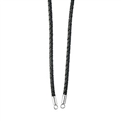 1218700160 Cinturino in pelle con tappi finali, nero, 3 mm x 90 cm  | Marco Schreier