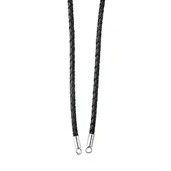 1218700160 Lederband mit Endkappen, schwarz, 3mm x 90cm  | Marco Schreier