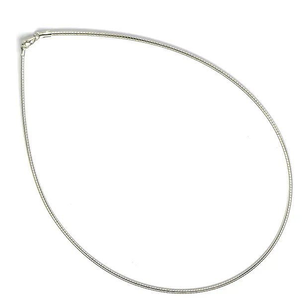 Omega-Reif, Silber rhodiniert, 2,0mm x 42cm | Edelsteine, Heilsteine & Schmuck