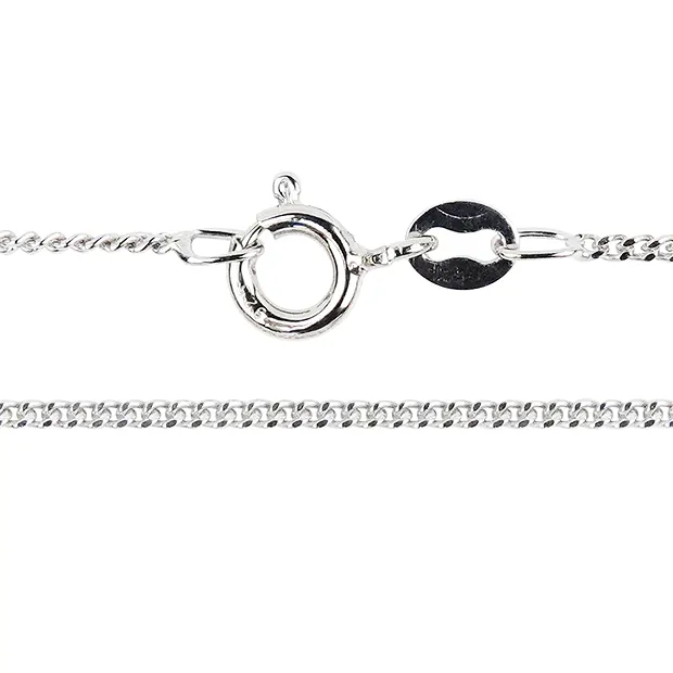 Anchor chain, silver rhodiniert, platinum plated, 1,0mm x 45cm | Marco Schreier