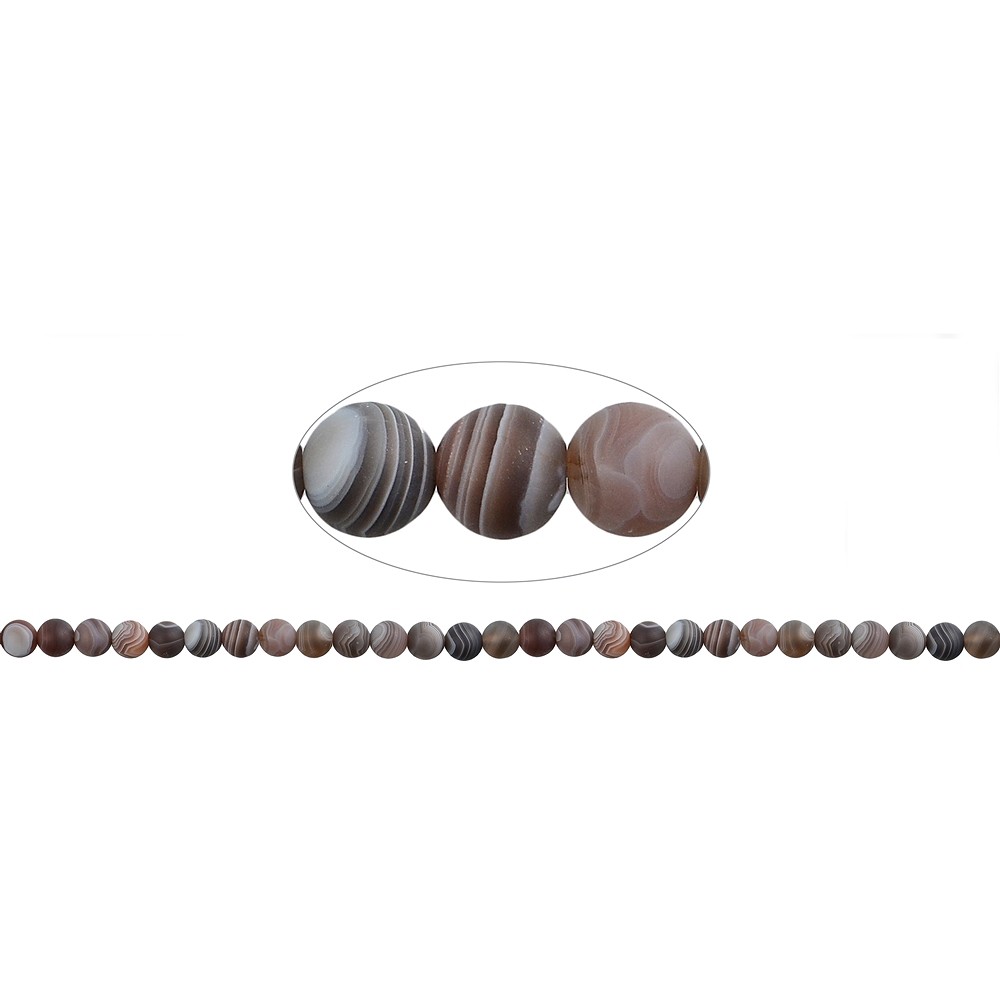 Filo di perle, Agata (Botswana) opaca, 06 mm | grossista gemme e pietre curative