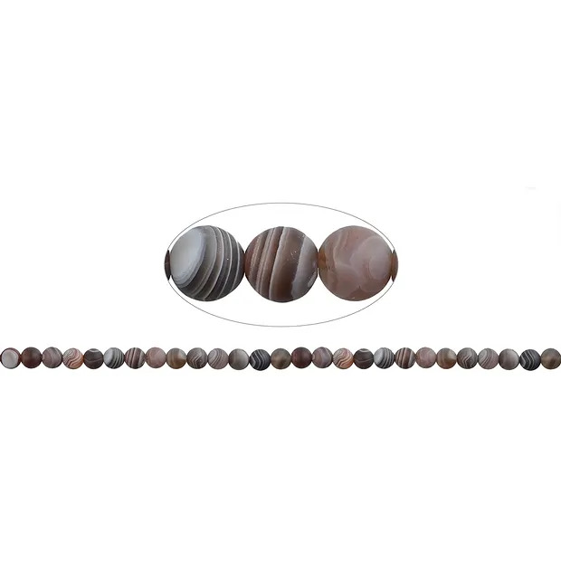 String Beads, Agate (Botswana) matt, 06mm | wholesaler gems & healing stones