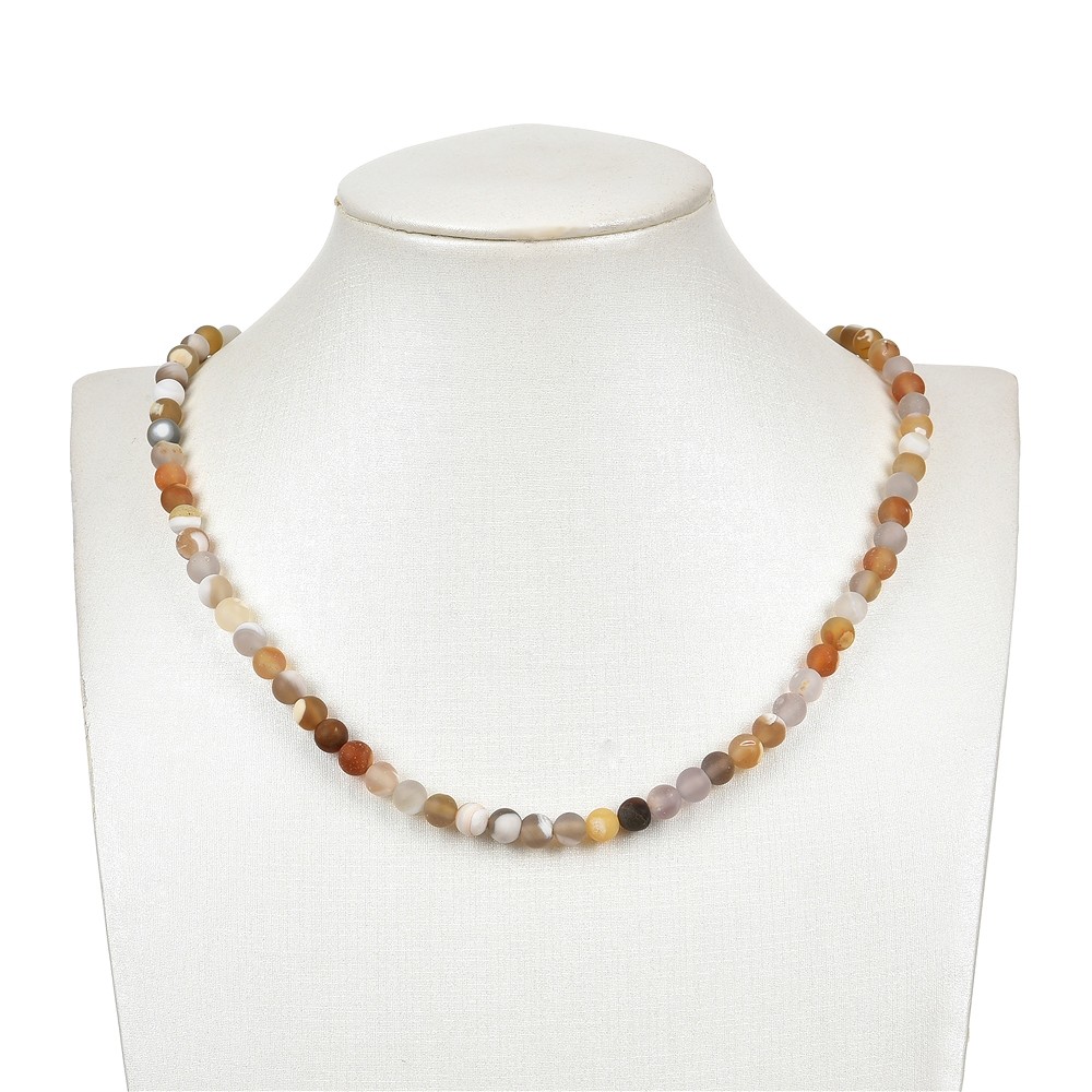 Cuentas de piedras preciosas, Ágata (color natural), 06mm, mate (38cm) | Marco Schreier