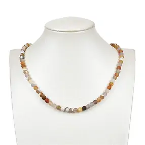 String Beads, Agate (natural multicolored), 06mm, matt (38cm) | Marco Schreier