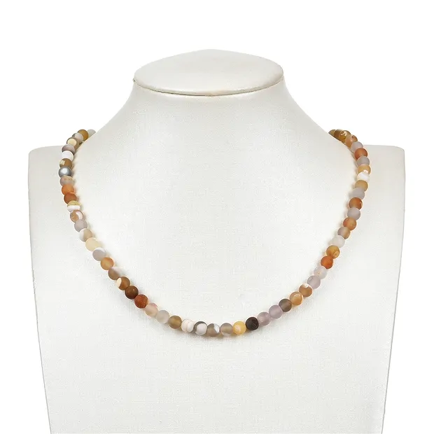 String Beads, Agate (natural multicolored), 06mm, matt (38cm) | Marco Schreier