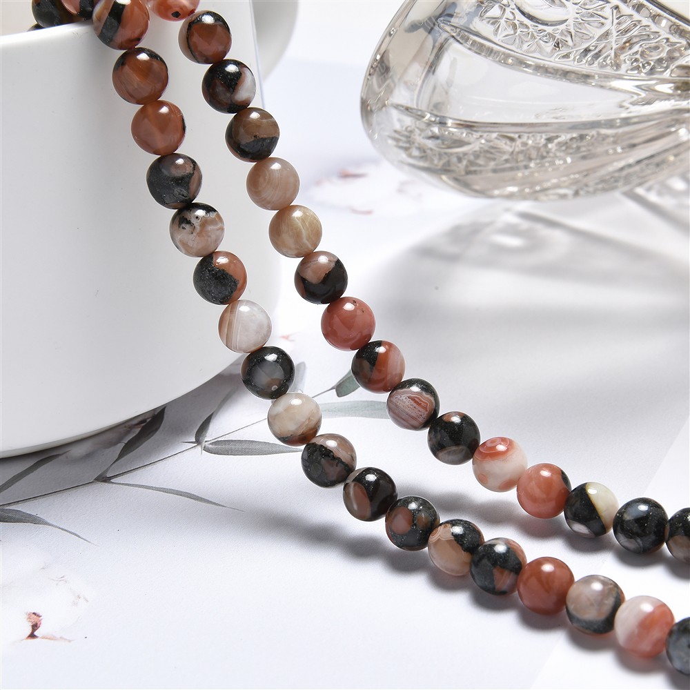 String Beads, Agate (red basalt agate), 06mm | wholesaler gems & healing stones