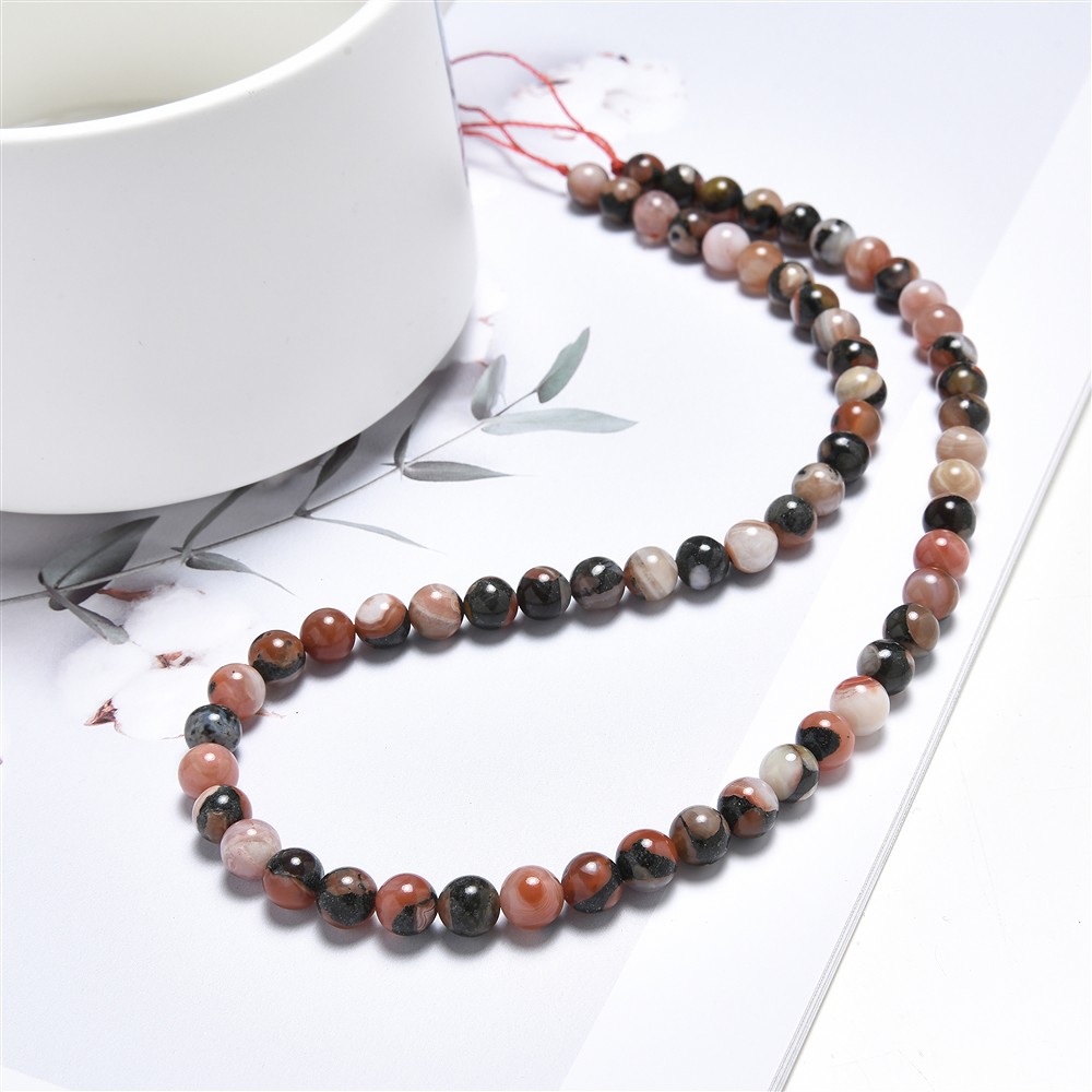 String Beads, Agate (red basalt agate), 06mm | wholesaler gems & healing stones