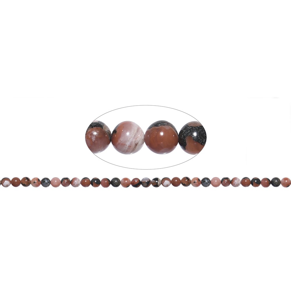 String Beads, Agate (red basalt agate), 06mm | wholesaler gems & healing stones